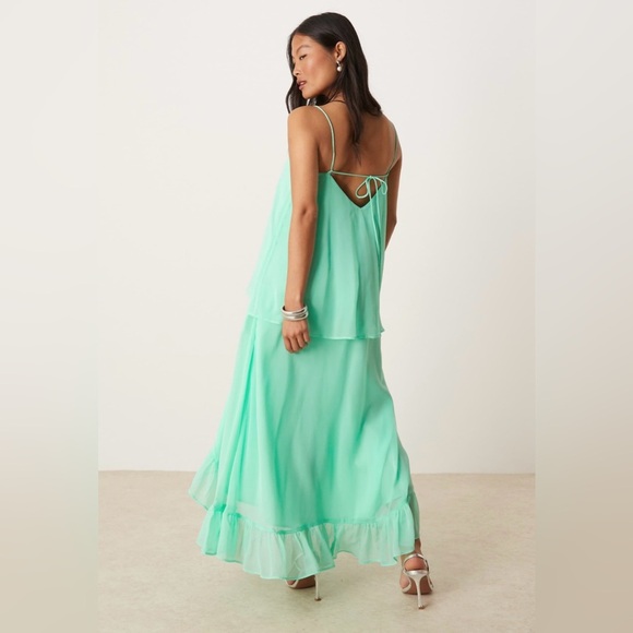 Mint Green Layered Maxi Dress - Picture 2 of 6